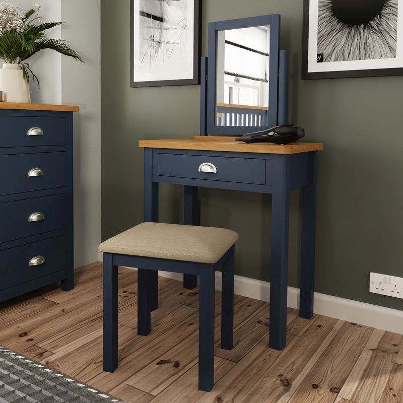 Westbridge Dressing Table Oak Blue 1 Drawer